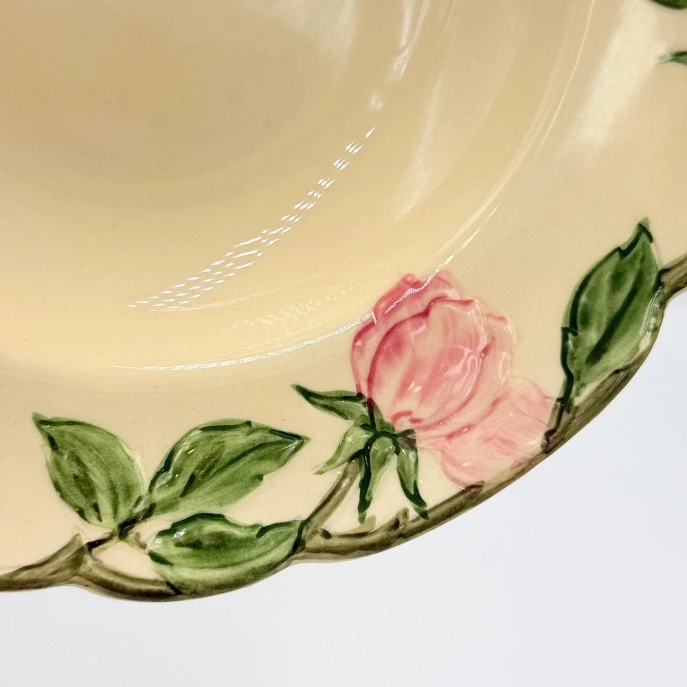 VTG Franciscan Desert Rose Rimmed Soup Bowl California USA Hand Decorated